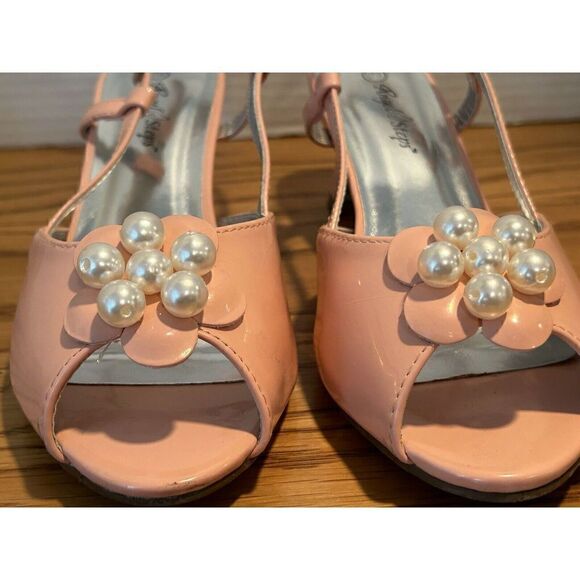 ANGEL & STEPS Bailey Slingback Peach Patent Women's Size 7 W 160670 - Picture 10 of 16